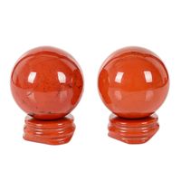 Wholesale 1 cm Natural Crystal Red jasper and green east mausoleum ball Spheres healing rainbow gemstone balls stand pedestal