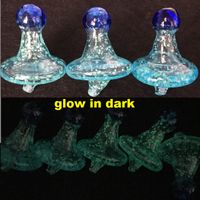 Wholesale Universal Solid Glow In Dark UFO glass Carb Cap Cute Dome XL XXL Diameter mm For MM Quartz banger Nails Colorful Dab Rig