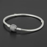 Wholesale Authentic Sterling Silver bracelet Bangle with LOGO Engraved for Pandora European Charms and Bead You can Mixed size Free ship