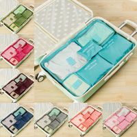 Wholesale 6Pcs set Trip Luggage Organizer Polyester Portable Travel Partition Pouch Storage Bags Home Organization Accessories Supplies