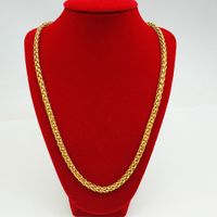 Wholesale Fashion Mens Necklace Choker Chain Byzantine Solid k Yellow Gold Filled Hip Hop Classic Mens Jewelry Gift