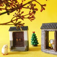 Wholesale 10 Chinese traditional door miniatures cute fairy garden gnome moss terrarium decor crafts bonsai DIY supplies