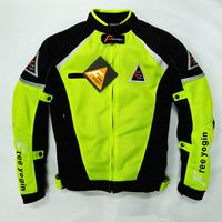 Wholesale Mens Motor summer riding suit racing shatter resistant clothing Free yogin motorcycle jacket breathable coats Fluorescent green Black
