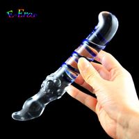 Wholesale Transparent Bumps Pyrex Crystal Glass Dildo Penis Anal Butt Plug Sex Toys for Women Man Gay Masturbation