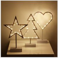 Wholesale Battery Style Creative Led Star Love Heart Christmas tree Night Lights Lamp Led Flash Toys Lighting Table Lamps