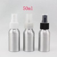 Wholesale 50ml empty silver aluminum spray bottle cc metal container bottles with sprayer pump empty cosmetic makeup setting spay