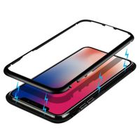 Wholesale Magnetic Tempered Glass Case For Iphone X Plastic Bumper Full Protective Cover For Iphone X Phone Case
