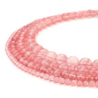 Wholesale TSunshine Top Quality Natural Cherry Quartz Gemstone Round Loose Stone Beads For DIY Jewelry Making European Strand MM
