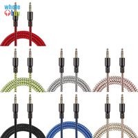 Wholesale 3 mm jack aux Cable for iPhone Samsung mp3 mm Car Audio Cable wire Colorful Nylon Headphone AUX Cord M