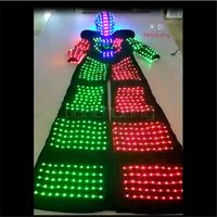 Wholesale TC Mens led costumes ballroom dance Programming RGB robot costumes led clothes dance full color stage wears luminous light performance