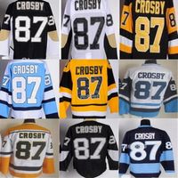 Wholesale Youth Pittsburgh Hockey Jerseys Sidney Crosby Jersey Kids Home Black Road White Ice Hockey Jersey For Boys Children