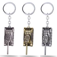 Wholesale 3 Colors D World of Tanks Key chain Metal Key Rings For Gift Chaveiro Car Keychain Jewelry Game Key Holder Souvenir