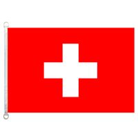 Wholesale Switzerland Flag Banner X5FT x150cm Polyester gsm Warp Knitted Fabric Outdoor Flag