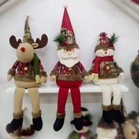 Wholesale Lovely Deer Snowman Santa Claus Ornament Christmas Window Decoration Home Decor Kids X mas Gift Party Favor DEC420