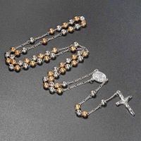 Wholesale 6mm Catholic Rosary Beads Necklace Jewelry Religious Bead Blessed Virgin Mary with Jesus Cross Pendant Necklace