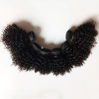 Wholesale Sexy Short Style European Brazilian Virgin Human Hair extensions inch Kinky Curly hair weft Hot selling Indian remy hair weaves
