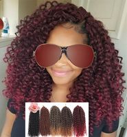 Wholesale 8 inch Curly Crochet Braids Heat Resistant Synthetic Braiding Hair Ombre Hair Extensions strands pack