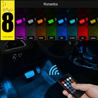 4pcs 5050 9 Led Car Interior Underdash Lighting Kit Smart Sound Activated Control Atmosphere Lamp Strip Glow Neon Wireless Control Lights