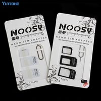 Wholesale 4 In Noosy Nano Micro SIM Card Adapter Eject Pin For iPhone XS X s Plus with Retail Box