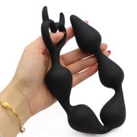 Wholesale 2018 New Arrival Big Silicone Anal Beads Flexible Butt Plugs Anal Sex Toys Sex Products Unisex Anal Balls cm S924