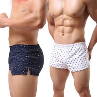 Wholesale Mens Underwear Boxers Broad Shorts cotton Sexy Man Cueca Printed dot Male panties Home Underpants