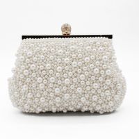 Wholesale Sweet Shell Pearls Crystal Beaded Ladies Bridal Wedding Hand Bags Evening Party One Shoulder Small Clutch Dinner Bags Accessories