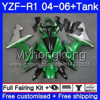 Wholesale Body Tank For YAMAHA YZF YZF R YZF R1 HM YZF1000 YZF R1 Green silver hot YZF YZFR1 Fairing