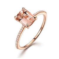 Wholesale Bamos Female Square Ring Set Luxury KT Rose Gold Filled Ring Vintage Wedding Band Promise Engagement Rings For Women
