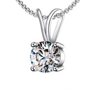 Wholesale Star Defend Love Forever Ct Round Synthetic Diamonds Pendant Sterling Silver Pendant White Gold Color Jewelry Free Chain