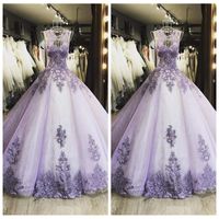 Wholesale New Design O Neck Sheer A Line Prom Dresses Lace Appliques Custom Online Special Occasion Party Gowns Beaded Rhinestone Formal Long