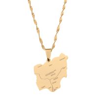 Wholesale Stainless Steel Gold Nigeria Map Pendant Necklaces Country Maps Africa Nigerians Maps Jewelry