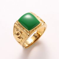 Wholesale 2018 new luxury designer rings K Gold Gemstone mens rings opening can adjust mens ring jewelry