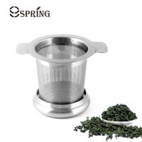 Wholesale Reusable Stainless Steel Tea Infuser Basket Fine Mesh Tea Strainer Filter with Lid Loose Leaf Tea Filter for Brewing in Mugs Teapot