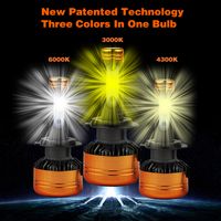 Wholesale PAMPSEE Car Tricolor Color LED Headlight Z5 H1 H4 H7 H11 W LM Flip Chips K K K Switchback LED Bulbs