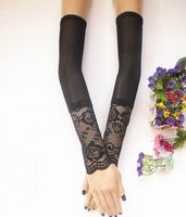 Wholesale Black lace lady girl Sexy Disco dance costume party lace fingerless long sleeves gloves arm warmer