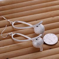 Wholesale Fine Sterling Silver Earring for Women New Fashion Silver Ball Round Hook Hoop Dangle Stud Earring Link Italy XMAS Gift AE133