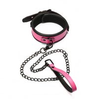 Wholesale Black Pink Sexy PU Leather Chain Collar with Leash Bdsm Bondage Fetishs Necklace Adult Lingerie Sex Accessories for Woman S19706