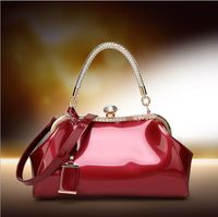 Wholesale Manufacturer hot selling fashionable Patent leather handbag with one shoulder across bridal bag dinner lady bag wedding bag Totes