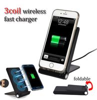 Wholesale Q1 wireless charging pad portable coils v A W fast charging wireless foldable stand dock fast charger for iphone x S10 NOTE