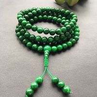 6-14 mm Naturel Vert Jade Ronde Pierres Précieuses Perles Collier Boucles d/'oreilles Set 18/" AAA