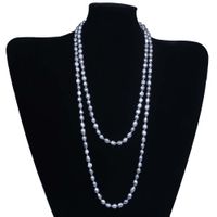 Wholesale Hand made natural beautiful mm freshwater aquaculture grey baroque pearl necklace cm fashion jewelry