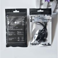 Wholesale 9x16cm Universal Black Clear Zipper Retail Plastic Package bag for Iphone XS Max samsung xiaomi MP3 MP4 Headphones earphone bag