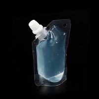 Wholesale 50ml small clear plastic food packaging filling doypack corner spouted pouch water liquid juice drink ml mini stand up bag with spout