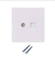 Wholesale RJ45 Network Adapter TV Antenna Coaxial Wall Mount Output Faceplate Panel Socket