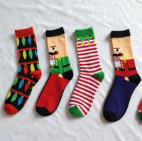 Wholesale Christmas Mens Socks Green And Red Strip Cute Socks Christmas Gift