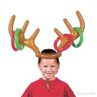 Wholesale Cartoon Inflation Cap Reindeer Antler Hat For Children Christmas Theme Party Decorations Gift Lovely Shape Oversize Headgear Toy zb ZZ