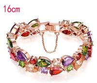 Wholesale Colours crystal bangle bright bracelet rainbow rose gold bracelets lover christmas wedding bride gifts not easy to fade