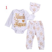 Wholesale Vieeoease Baby Sets Spring Long Sleeve Romper Floral Pants Cap Children Outfits for Boys Girls cotton EE