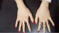 Wholesale Cheap Sale Cool Gold Metal Stack Skull Bow Bridal Jewelry Nail Band Mid Finger Top Ring Set High Quality Rings