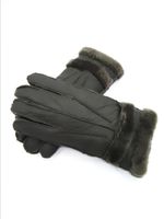 Wholesale new men casual warm leather gloves pure wool gloves fur gloves